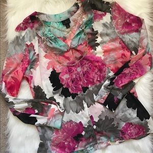 Worthington Floral Blouse size L